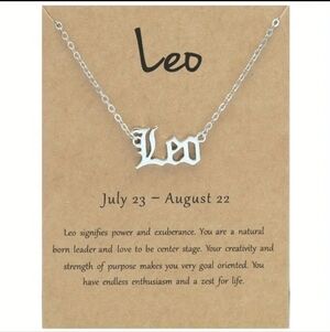 Leo English Letter Zodiac Pendant Necklace